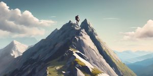 person climbing mountain